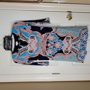 Beauport Dress Floral 4 Navy Pink White Tan